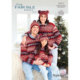 Sweater and Hat in Stylecraft Easy Fair Isle Effect - Digital Version 10072