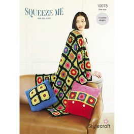 Crochet Blanket and Cushions in Stylecraft Squeeze Me Dk - Digital Version 10078