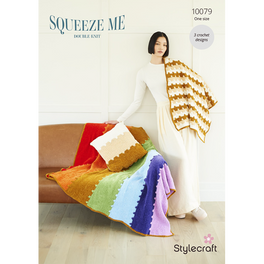 Crochet Blankets and Cushion in Stylecraft Squeeze Me Dk - Digital Version 10079