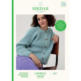 Round Neck Rib Cardigan in Sirdar Loveful Tweed Dk 100% Recycled - Digital Version 10780