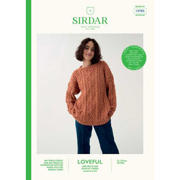 Cable Crew Sweater in Sirdar Loveful Tweed Dk 100% Recycled - Digital Version 10785