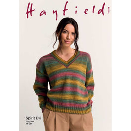 V Neck Jumper in Hayfield Spirit Dk