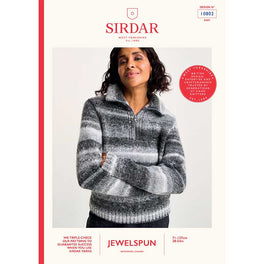 Quartz Zip Collar Jumper in Sirdar Jewelspun Chunky With Wool - Digital Version 10802