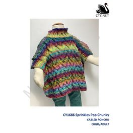 Free Download - Cabled Poncho in Cygnet Sprinkles Pop