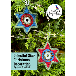 Celestial Star Beaded Christmas Decoration Pattern by Jane Crowfoot - Exclusive to Black Sheep Wools - Digital Version