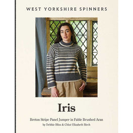 Iris Breton Stripe Panel Jumper in West Yorkshire Spinners Fable Aran - Digital Version DBP0326