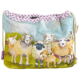 Emma Ball Drawstring Bag - Felted Sheep