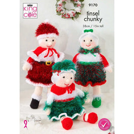 Mrs Santa Claus in King Cole Tinsel Chunky & Glitz Dk