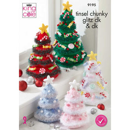 Christmas Trees in King Cole Tinsel & Glitz Dk