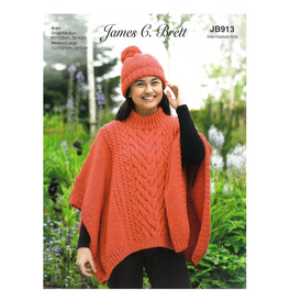 Poncho & Hat in James C Brett Croftland Aran