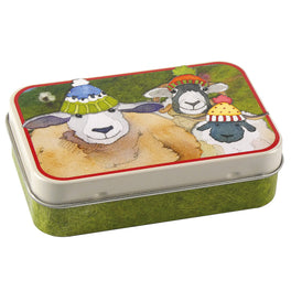 Emma Ball Mini Rectangular Tin- Sheep in Hats