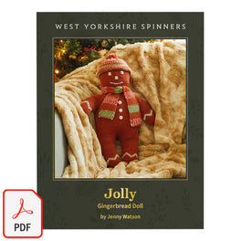 Jolly Gingerbread Doll in West Yorkshire Spinners ColourLab Aran & Signature 4ply - Digital Version DPB0316