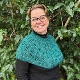 Betwixtmas 2024 Knitted Shoulder Cowl - Frankincense in Fyberspates Vivacious 4ply & Rowan Kidsilk Haze by Carol Meldrum