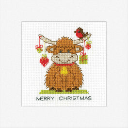 Highland Heart Greetings Card - Heritage Crafts Cross Stitch Kit