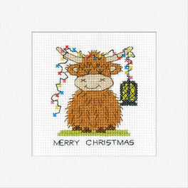 Highland Lantern Greetings Card - Heritage Crafts Cross Stitch Kit