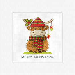 Highland Tartan Greetings Card - Heritage Crafts Cross Stitch Kit