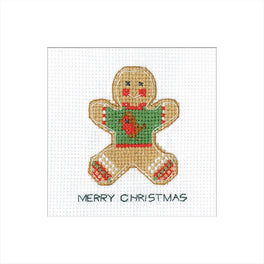 Gingerbread Christmas Jumper Greetings Card - Heritage Crafts Cross Stitch Kit