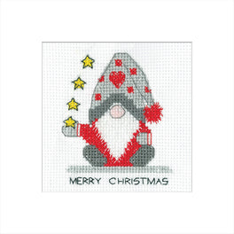 Gonk Christmas Stars Greetings Card - Heritage Crafts Cross Stitch Kit