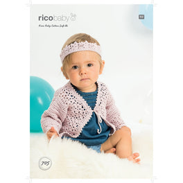 Cardigan and Headband in Rico Baby Cotton Soft Dk