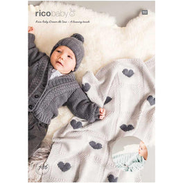 Rico Baby Blankets Knitting Pattern in Baby Dream Uni DK