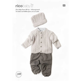 Rico Babies Cardigan & Hat Knitting Pattern in Baby Dream Uni DK