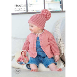 Rico Baby Cardigan & Hat Knitting Pattern in Baby Classic Dk