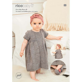 Babies Dress, Headband and Slippers in Rico Baby Classic Dk