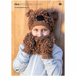 Animal Hat, Loop and Mittens in Rico Essentials Soft Merino Aran