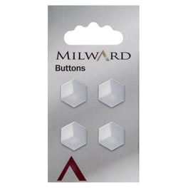 Milward Carded Buttons: 15mm - Pack of 4 - 00014