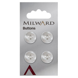 Milward Carded Buttons: 15mm - Pack of 4 - 00860