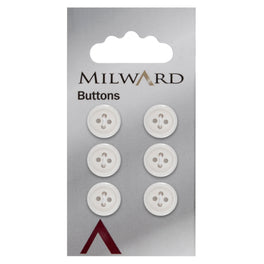 Milward Carded Buttons: 12mm - Pack of 6 - 00909