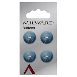 Milward Carded Buttons: 15mm - Pack of 4 - 00955