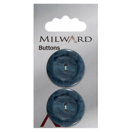 Milward Carded Buttons: 27mm - Pack of 2 - 00962