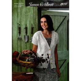 Short Sleeved Cardigan in James C Brett Dotti Dk